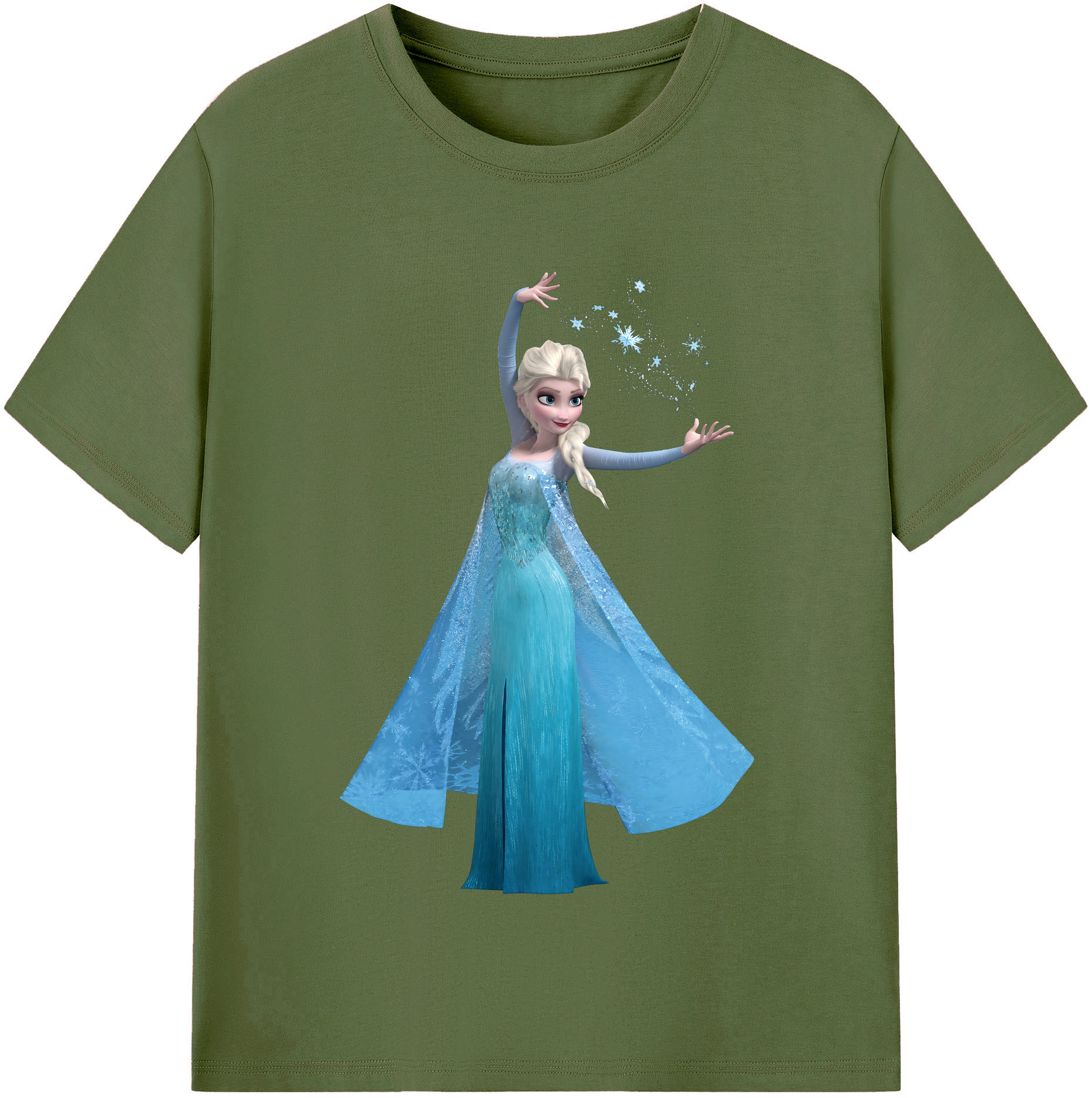（画像用） アナと雪の女王 アンナ エルサ Frozen Anna Elsa 綿100％半袖Tシャツ（フロントプリント）